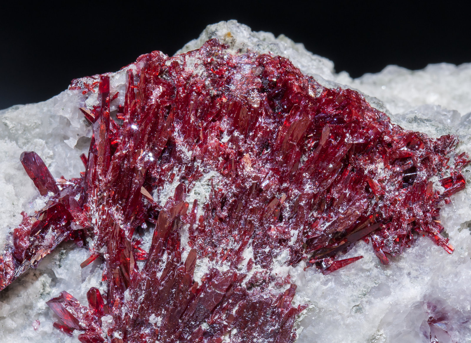 Proustite with Calcite - Aït Ahmane, Agdz, Bou Azzer mining district ...